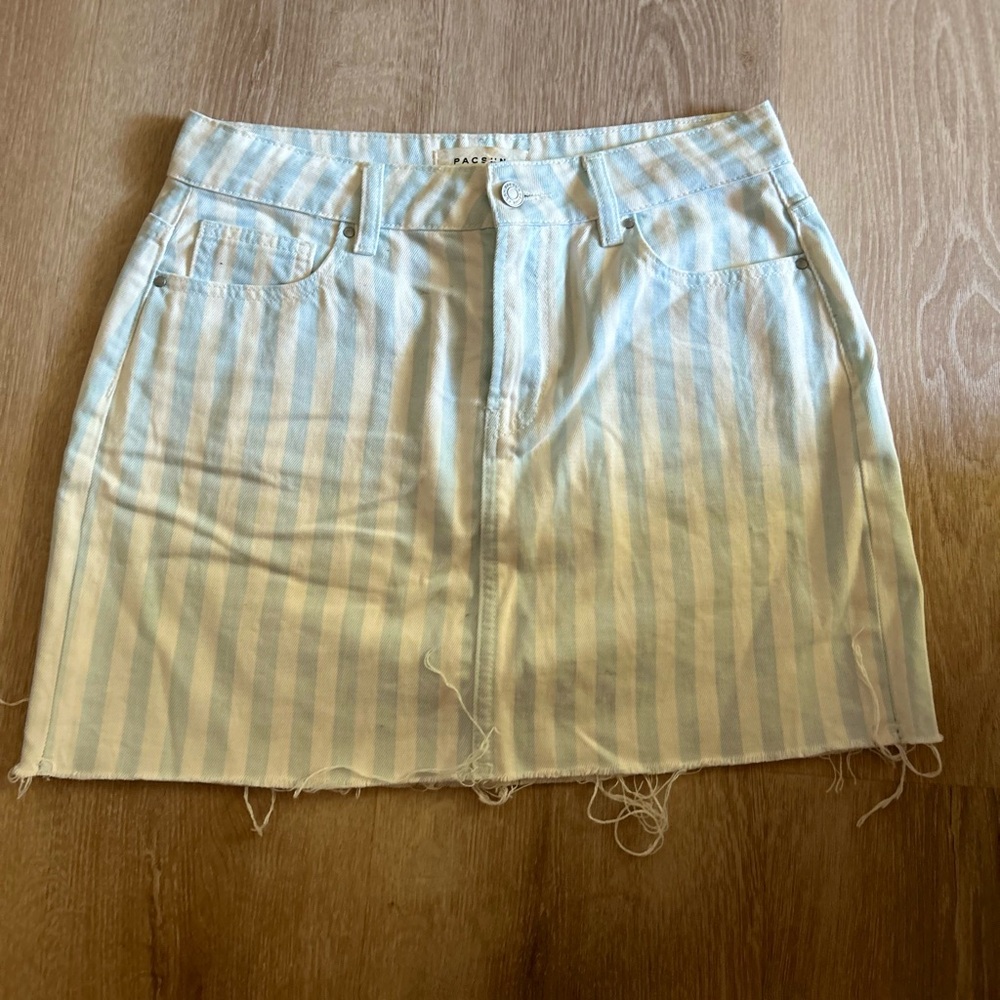 Pacsun Blue & White Denim Skirt